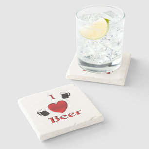 Dessous-de-verre En Pierre I Heart Beer Design
