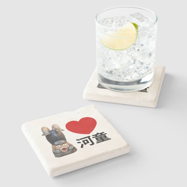 Dessous-de-verre En Pierre I Heart [Love] Kappa 河 童 (Côté)