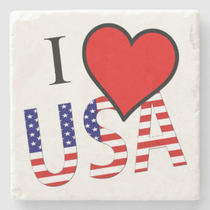 Dessous-de-verre En Pierre I Heart USA overlay Stone Dessous de verre cn