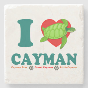 Dessous-de-verre En Pierre I Love Cayman Caribbean Style Souvenir