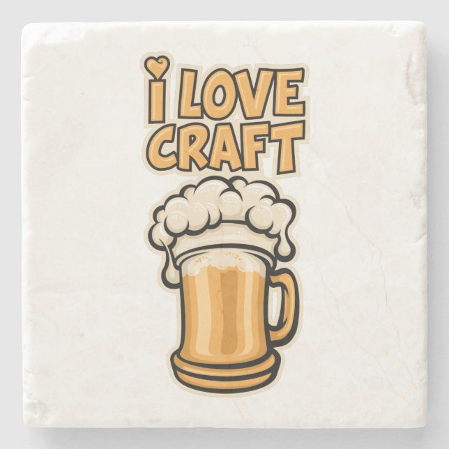 Dessous-de-verre En Pierre I Love Craft Beer (Devant)