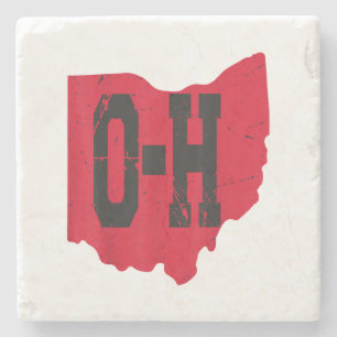 Dessous-de-verre En Pierre I Love My Ohio Home Script Ohio Buckeye State