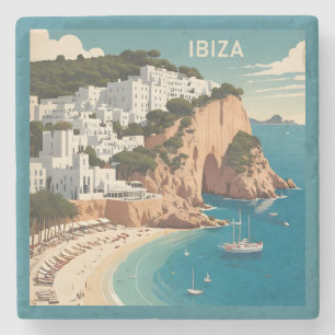 Dessous-de-verre En Pierre Ibiza, Espagne Affiche de voyage