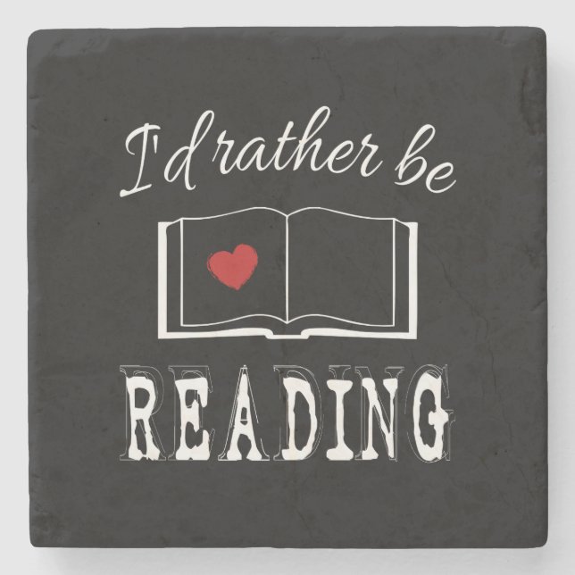 Dessous-de-verre En Pierre I'd rather be reading (Devant)