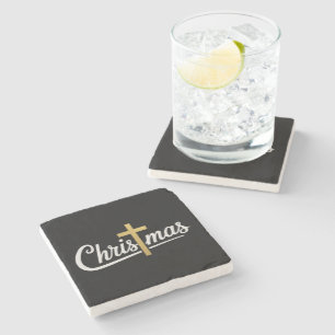 Dessous-de-verre En Pierre Idée cadeau Jésus pour famille assortie Croix de N