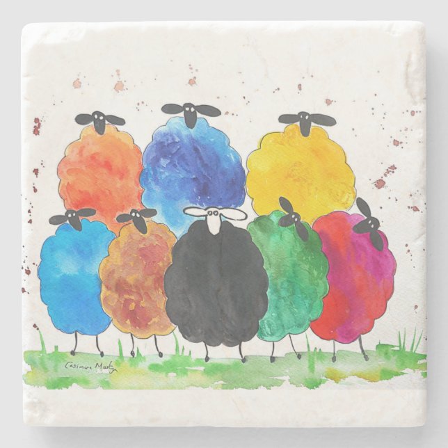 Dessous-de-verre En Pierre Il fait frais pour être différent (Devant)