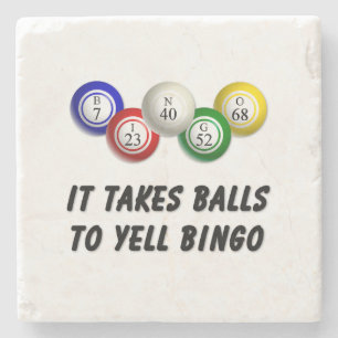 Dessous-de-verre En Pierre Il Faut Des Couilles Pour hurler Bingo