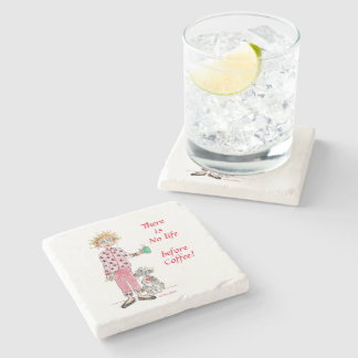 Dessous-de-verre En Pierre Il n'y a pas de vie avant le croquis couleur café