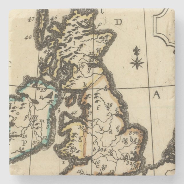 Dessous-de-verre En Pierre Îles britanniques 7 (Devant)
