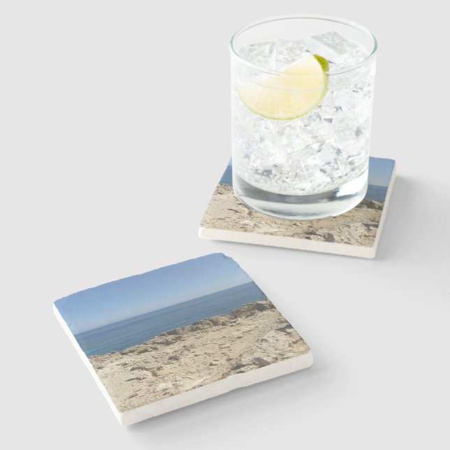 Dessous-de-verre En Pierre Îles grecques Paysage méditerranéen (Côté)