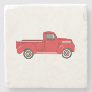 Dessous-de-verre En Pierre Illustration de camion rouge