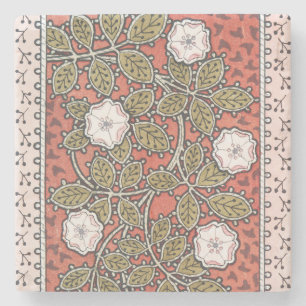 Dessous-de-verre En Pierre Illustration de fleur d'art de rose sauvage vintag