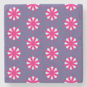 Dessous-de-verre En Pierre Illustration de formes florales violettes et roses