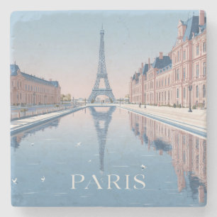 Dessous-de-verre En Pierre illustration de la tour eiffel à paris