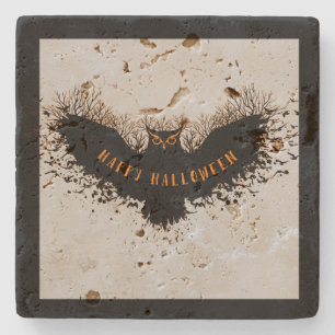 Dessous-de-verre En Pierre Illustration de la veille d'Halloween au Hibou Noi