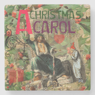 Dessous-de-verre En Pierre Illustration de l'esprit de Noël présent Scrooge