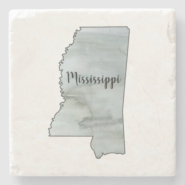 Dessous-de-verre En Pierre Illustration de l'État du Mississippi (Devant)