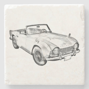 Dessous-de-verre En Pierre Illustration de voiture de sport de Triumph Tr4