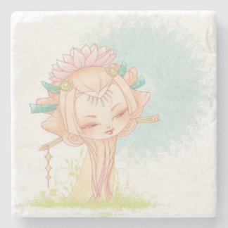 Dessous-de-verre En Pierre Illustration Kokeshi
