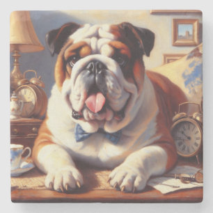 Dessous-de-verre En Pierre Illustration vintage de Bulldog