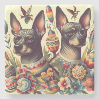 Dessous-de-verre En Pierre Illustration vintage Xoloitzcuintle