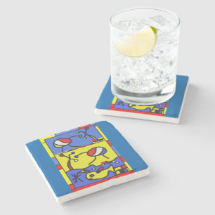 Dessous-de-verre En Pierre Image avec art moderne poisson
