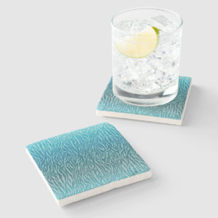 Dessous-de-verre En Pierre Impression Aqua Ombre Zebra