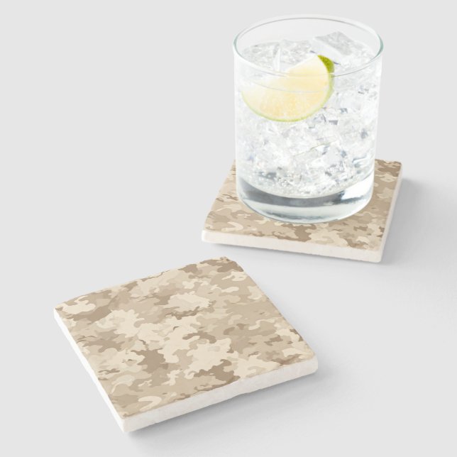 Dessous-de-verre En Pierre Impression camouflage militaire  (Côté)