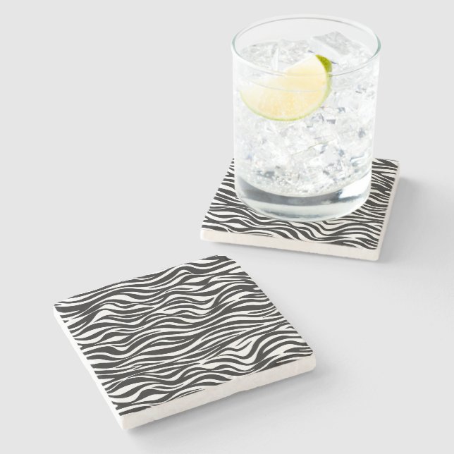Dessous-de-verre En Pierre Impression de peau de zèbre (Côté)
