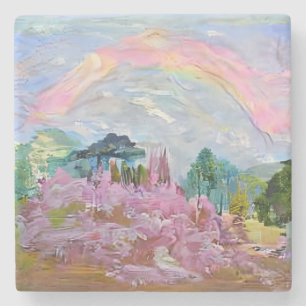 Dessous-de-verre En Pierre Impressionniste Imaginaire Paysage Aquarelle Arc-e