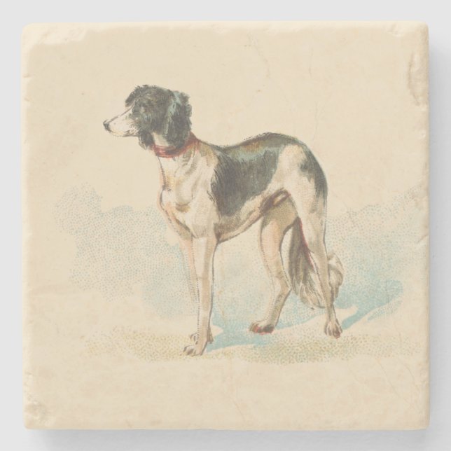 Dessous-de-verre En Pierre Imprimer Rétro Saluki (Devant)