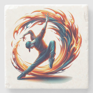 Dessous-de-verre En Pierre Incendie De Rue Avec Énergie Urbaine