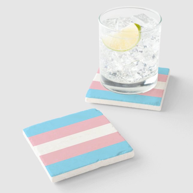 Dessous-de-verre En Pierre Indicateur de fierté transgenre (Côté)