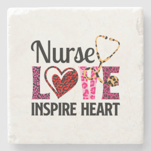 Dessous-de-verre En Pierre Infirmière Amour Inspirer Coeur - Motivationnel Pa