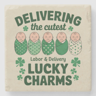 Dessous-de-verre En Pierre Infirmière Labor & Delivery Lucky Charm Shamrock