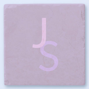 Dessous-de-verre En Pierre Initiales chevauchantes modernes monogrammées Vi