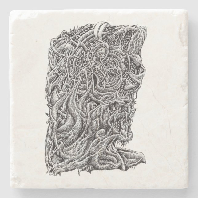 Dessous-de-verre En Pierre Innerbeastman, dessin à l'encre (Devant)