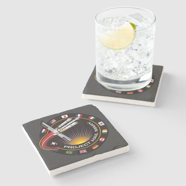 Dessous-de-verre En Pierre Insigne de mission spatiale (Côté)