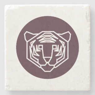 Dessous-de-verre En Pierre Insigne Visage Tiger