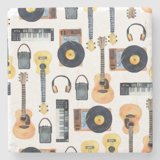 Dessous-de-verre En Pierre Instruments de musique : aquarelle transparente