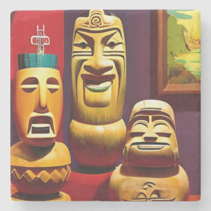 Dessous-de-verre En Pierre Intérieur Tiki Life Ken Gage Art