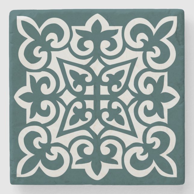 DESSOUS-DE-VERRE EN PIERRE INTRIQUER LE MOTIF DE TILE (Devant)