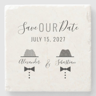Dessous-de-verre En Pierre Invitation de sauvegarde de mariage gay