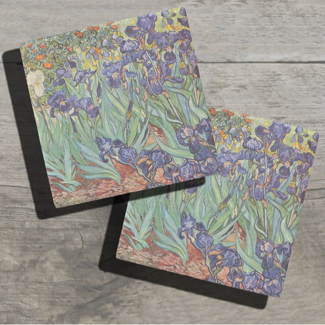 Dessous-de-verre En Pierre Iris de Van Gogh, peinture impressionniste (Créateur téléchargé)