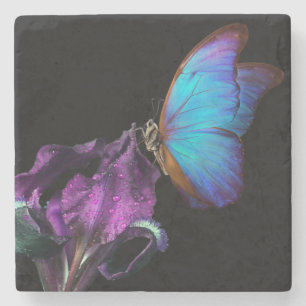 Dessous-de-verre En Pierre Iris et papillon