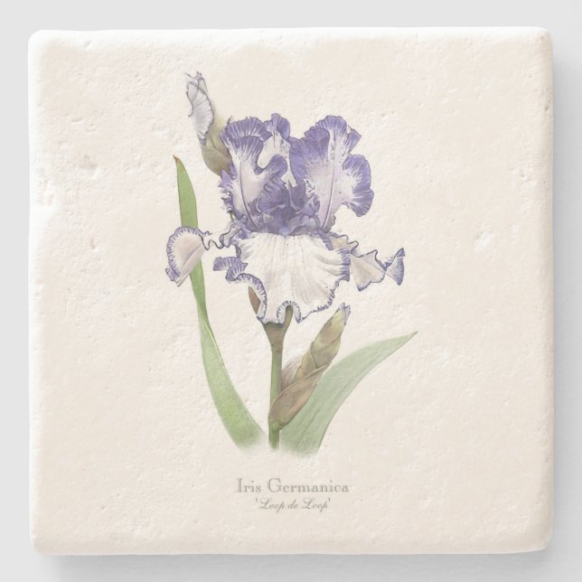 Dessous-de-verre En Pierre Iris Froissé Violet (Devant)
