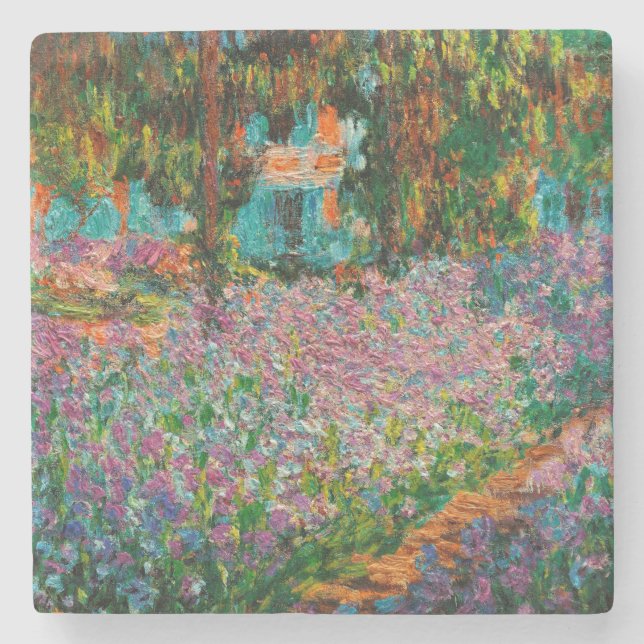 Dessous-de-verre En Pierre Iris Jardin Monet Giverny fleurs (Devant)