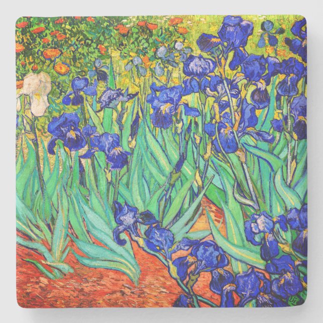 Dessous-de-verre En Pierre Irises par Vincent Van Gogh (Devant)