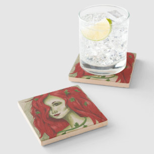 Dessous-de-verre En Pierre Ivy Nymph Redhead femme Pixie Imaginaire Art