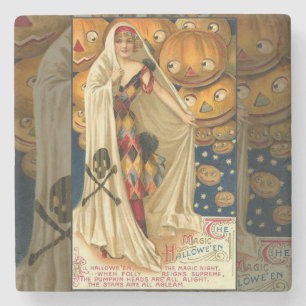 Dessous-de-verre En Pierre Jack-o'-lantern antique Halloween